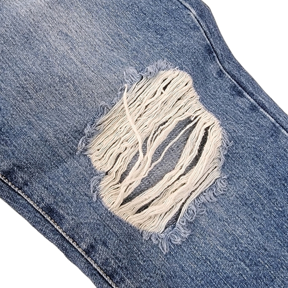 Good American Vintage Straight Leg Distressed Blue Jeans Womens Size 4/27 NWT - Picture 7 of 15
